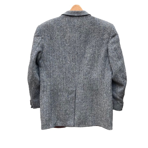 Vintage Harris Tweed Sport Blazer Jacket Scottish Wool Lined Pockets 40R Grey - Picture 3 of 12